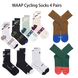 Sportsocken 4pairsset MAAP Professioneller Wettbewerb Radfahren MTB Rennrad Unisex Fußball Basketball Fahrrad Sport 230814