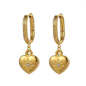 Kolczyki obręcze vonmoos ze stali nierdzewnej 14 -karatowe złoto splecione dla kobiet moda klasyczna dekoracja biżuterii w kształcie serca