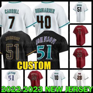 51 Randy Johnson Baseball Jersey 7 Corbin Carroll Madison Bumgarner 2023 Josh Rojas Alek Thomas S Zac Gallen Seth Beer Ketel