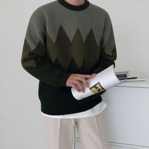 Herrtröjor 2023 Högkvalitativt modemärke bomullstickande pullover crewneck tröja för män autum vinter casual jumper kläder c161