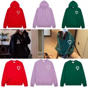 Designer Hoodie Homens e Mulheres Bordado Paris Amis Hoodie Redondo Pescoço Pulôver Clássico Amor Cor Sólida Manga Longa Suéter Casal Estrela Net Vermelho Mesmo Estilo Mi