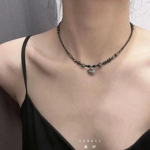 Choker Ping An Lock Handmade Bone Chain With Retro Beaded Design Feeling: A Small Group Necklace Chinese Style