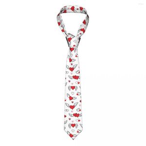 Bow Ties Valentines Day Love Pattern Slipsar Män avslappnad polyester 8 cm smal hals för herrtillbehör Cravat gåva