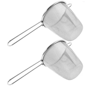 Wine Glasses 2 Pcs Tea Strainer Teapot Strainers Loose Leaf Household Stainless Steel Leakers Filter Mesh