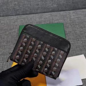 Luxury Designer Canvas Zipper Wallet France Style Soft Leather Mini Coin Purse Man Woman Classic Letter Print Travel Document Credit Cards Holders Bag