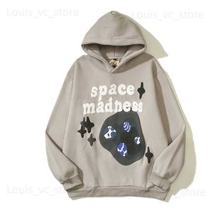 Moletons masculinos Moletons Space Madness Broken Planet Puff Espuma Stranger Things Hoodies para homens Hip Hop Oversized Fleece Moletons com capuz unissex T230921