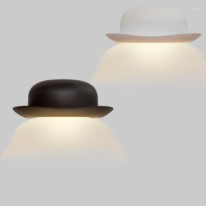 Wall Lamp Modern Minimalist LED Aluminum Lamps Bedside Bathroom Light(IP55) Creative Bedroom Aisle Style Hat Light Decor