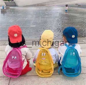 Backpack Korean Style Transparent Kids Backpack Purse Pvc School Book Bags Clear School Backpack Baby Beach Sand Toys For Children 2023 J230806