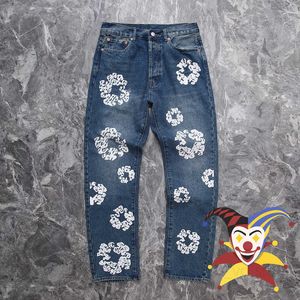 2023ss Jeans Men Women 1 1 Best Quality Vintage Casual Kapok Printing Denim Jeans T230806