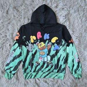 2022SS Tie Dye Market Fashion Hoodie Men 1 1 Высококачественный Puff Women Women Streetwear Пуловая негабаритная одежда Mens Mens T230806