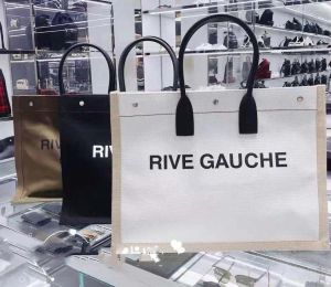 トレンド女性ハンドバッグRive Gauche Toteショッピングバッグハンドバッグトップリネン大きなビーチバッグデザイナートラベルクロスボディショルダーサッチェルウォレット2サイズ48cm 38cm
