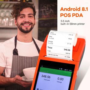 3G/4G PDA POS handhållen NFC -terminal inbyggd i termisk Bluetooth -skrivare 58mm WiFi Android Barcode Camera Scanner 1D