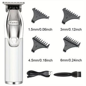 Cortadora de pelo profesional, cortadora de pelo eléctrica inalámbrica, recortadora de barba recargable para hombres, Kit de corte de pelo recargable