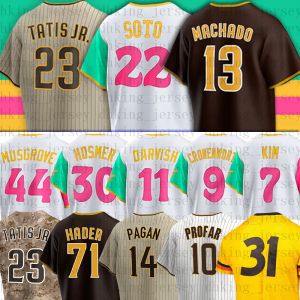 Personalizado San Diego''Padres''22 Juan Soto 23 Fernando Tatis Jr San Diego Baseball Jerseys 13 Manny Machado Tatis Tony Gwynn Wil Myers Eric Hosmer Snell Josh