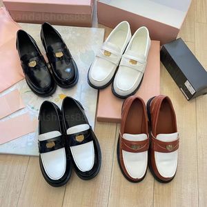 leather penny loafers designer women flats heels shoes woman Loafers slip on moccasins chunky Flats pumps casual dress shoe