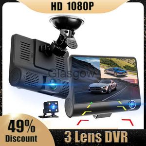 DVR per auto DVR per auto Videoregistratore 4 '' Fotocamera 3 Obiettivo Registratore digitale Vista posteriore Monitor di parcheggio Visione notturna Videocamera automatica Dash Cam x0804 x0804