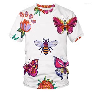 T-shirt da uomo Butterfly T-shirt da uomo con stampa 3D 2023 Summer O Neck T-shirt manica corta Top Abbigliamento maschile Moda T-shirt casual Abbigliamento