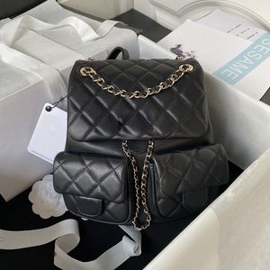 Lüks tasarımcı sırt çantası gerçek deri kadınlar küçük çanta pembe siyah altın donanım bayan omuz çantası ayna kalitesi kutu