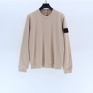 Khaki Blue Black Round Neck Stone Hoodies Sweatshirts for Men Women Spring Autumn Cotton Loose Casual Sleeve Label Pullovers