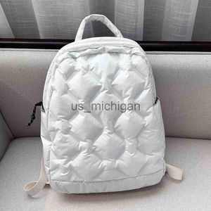 Backpack Ultralight Winter Warm Space Down Backpack Women School Backpack Bags for Girls Fashion Trend Lightweight Cotton Travel Bags J230806