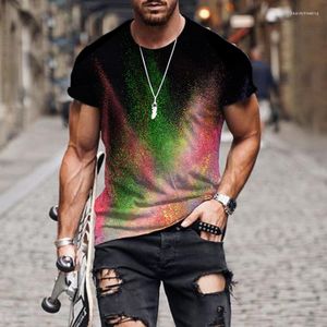 T-shirt da uomo 2023 Camicia con motivo tie-dye maculato Uomo T-shirt divertenti 3d Abbigliamento uomo Moda Slim Streetwear Top