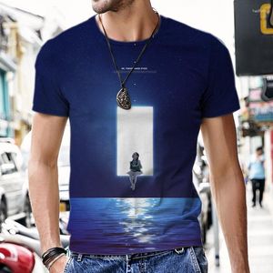 Camisetas masculinas 2023 Creative Night Sky Pattern T-shirt Casual Tops 3D Summer O-neck Shirt Plus Size Streetwear