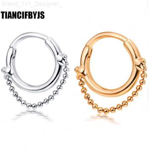 Näsringar Studs TiancifbyJs Crystal Piercing Nose Ring Hoop For Women Clip Body Jewelry Studs European American Sexy Septum Tragus Earring L230806