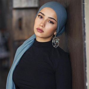 Cachecóis 180x80CM Algodão Modal Jersey Hijab Cachecol Feminino Xaile Muçulmano Liso Turbante Islâmico Macio Laço de Cabelo Enrolado Cabeça Cabeçada Árabe