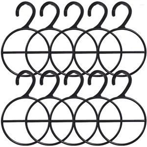 Hangers 10 Pcs Scarf Ring Hanging Shawl Organizer Metal Clothes Closet Organizing Rack Belt Tie Wardrobe Home