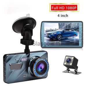 Samochód DVRS Dash Cam CAR DVR kamera 4 cali Full HD 1080p Drive rejestrator wideo rejestrator automatycznego deski rozdzielczej podwójna szyka deska rozdzielcza czarna skrzynka x0804 x0804