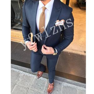 Nach Maß Männer Anzüge One Button Bräutigam Smoking spitze Revers Trauzeugen Hochzeit/Abschlussball/Abendessen Mann Blazer Jacke Hosen weste w87242111