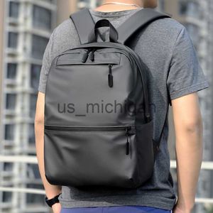 Backpack New 14inch Fashion Large Capacity Shoulder Bag Lightweight Laptop Bag Pu Backpack J230806