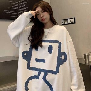 Frauen Hoodies Baumwolle Hiphop Sweatshirt Frauen Frühling Und Herbst 2023 Lose Faul Bf Dünne Hong Kong Chic O Neck Casual weibliche Top