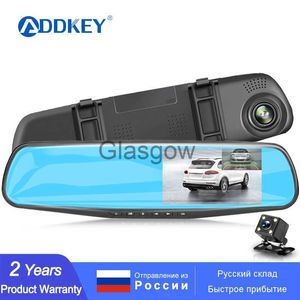 CAR DVRS AddKey 1080p CAR DVR Camera Auto 45 tums bakspegel FHD Dual Lens 24h Driving Dash Cam Registrar Camcorder Video Recorder X0804 X0804