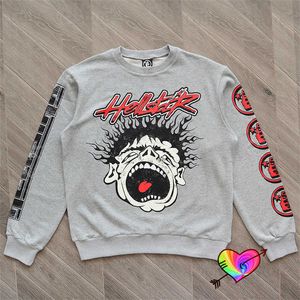 2023 Gri Hellstar Dios Kayıtları Hoodie Erkek Kadınlar Hellstar Crewneck Hoodie 1996 Sweatshirts Çift Grafik Altaklar T230806