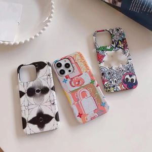 Designer Deluxe Cartoon Premium Leather Letterstone iPhone 14 13 12 11 Pro Max 14Plus 7 8 Plus X XR XS XSmax Hardshell Leather Case