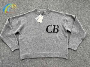 Cole Buxton Strickklassiker kritzelte Slogan Jacquard Cole Buxton Strickpullover Männer Frauen beste Qualität Crewneck CB Sweatshirts Pullovers Blue F8