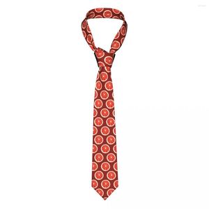 Papillon Fettine di limone rosso Cravatta unisex Sottile in poliestere 8 cm Collo classico per uomo Accessori per camicie Cravatta Festa di nozze