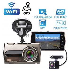 CAR DVRS DASH CAM 40 FULL HD 1080P CAR DVR WIFI Задний вид камера Зеркало видео Рекордер Черная коробка Dashcam Монитор парковки GPS Tracker X0804 X0804