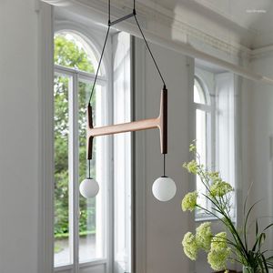 Lampadari Lampadario Lampadario a led Lampade a sospensione in legno nordico Ristorante Casa Lustro Soggiorno retrò italiano Villa El Decorazione sospesa