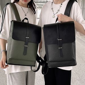 Borsa a tracolla in pelle da uomo all'ingrosso in fabbrica stile college stampato moda zaino tendenza di strada tessuto zaini per studenti borsa a quadri semplice e versatile 6708 #