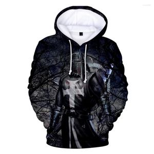 Moletons masculinos com capuz Modelos Harajuku Knights Templar 3D moletom com capuz masculino e feminino camisa casual com gola O