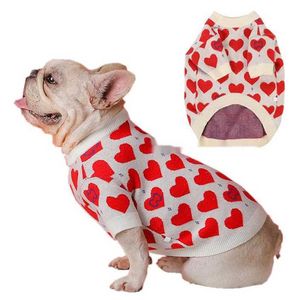 Abbigliamento per cani Designer di marca Abbigliamento per cani San Valentino Maglioni per cani Design a cuore rosa Felpe per cuccioli con motivo a lettere classiche Maglione per animali domestici Abbigliamento per animali M685