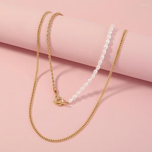 Pendant Necklaces 2PCS Double-Deck Fold The Delt All-Match Fashion Women Necklace Jewelry For Gift