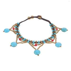 Ankiety 1PC Turquoise Design Anklet Creative Summer Foot Chain Plaży kostka