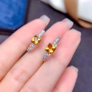 Dangle Earrings Natural Citrine/Garnet Ear Buckle S925 Pure Silver Fine Fashion Wedding Charming Jewelry For Women MeiBaPJ FS