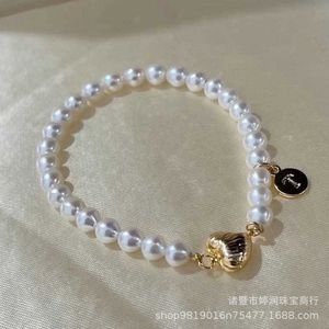 Original brand TFFs same 14K gold wrapped love suction buckle 5.5-6mm freshwater pearl bracelet near perfect circle strong light bulb