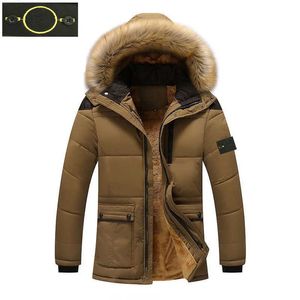 plus size Men's Winter Down stone Jackets island outdoor coats windproof overcoat stoney Waterproof and snow proof puffer Jacket is land Thick colla fur caot size S-4XL