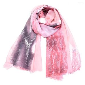 Sciarpe Fashiona Gradient Primavera Autunno Hijab delle donne musulmane Fascia Graffiti Stampato Scialle Lungo Doppio uso Pashmina Cotone Lino