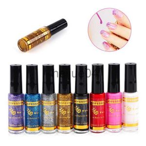 Smalto per unghie 7 colori Nail Art Pen Striper Nail art Striper Pen con un pennello sottile Pennello punteggiato Nail Art Polishs Shimmers Strumenti per unghie fai da te x0806